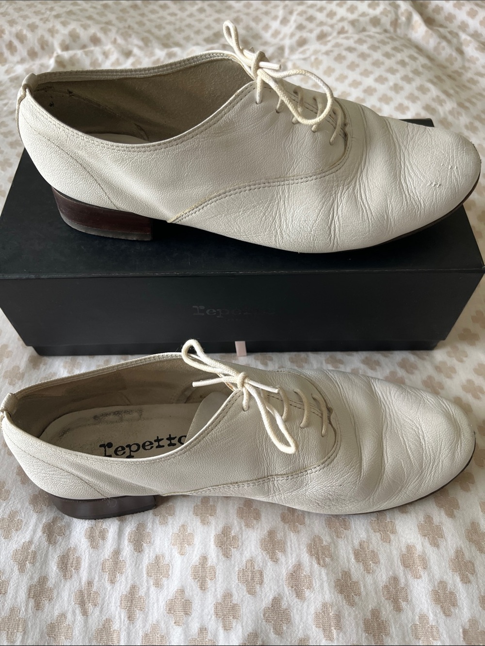 Repetto zizi white Leather Lace-Up Oxfords ballet 39 (US 8) - Picture 7 of 11
